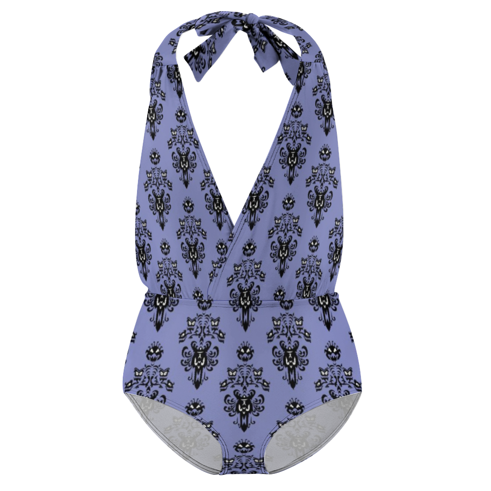 Haunted Mansion Wallpaper Girl's One Piece Swimsuit