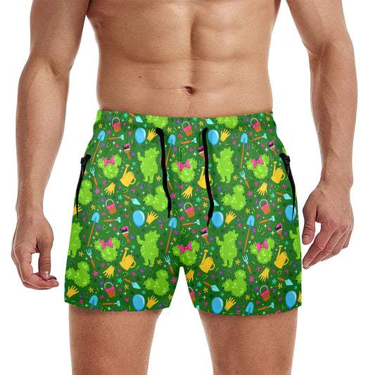 Flower And Garden Men's Quick Dry Athletic Shorts