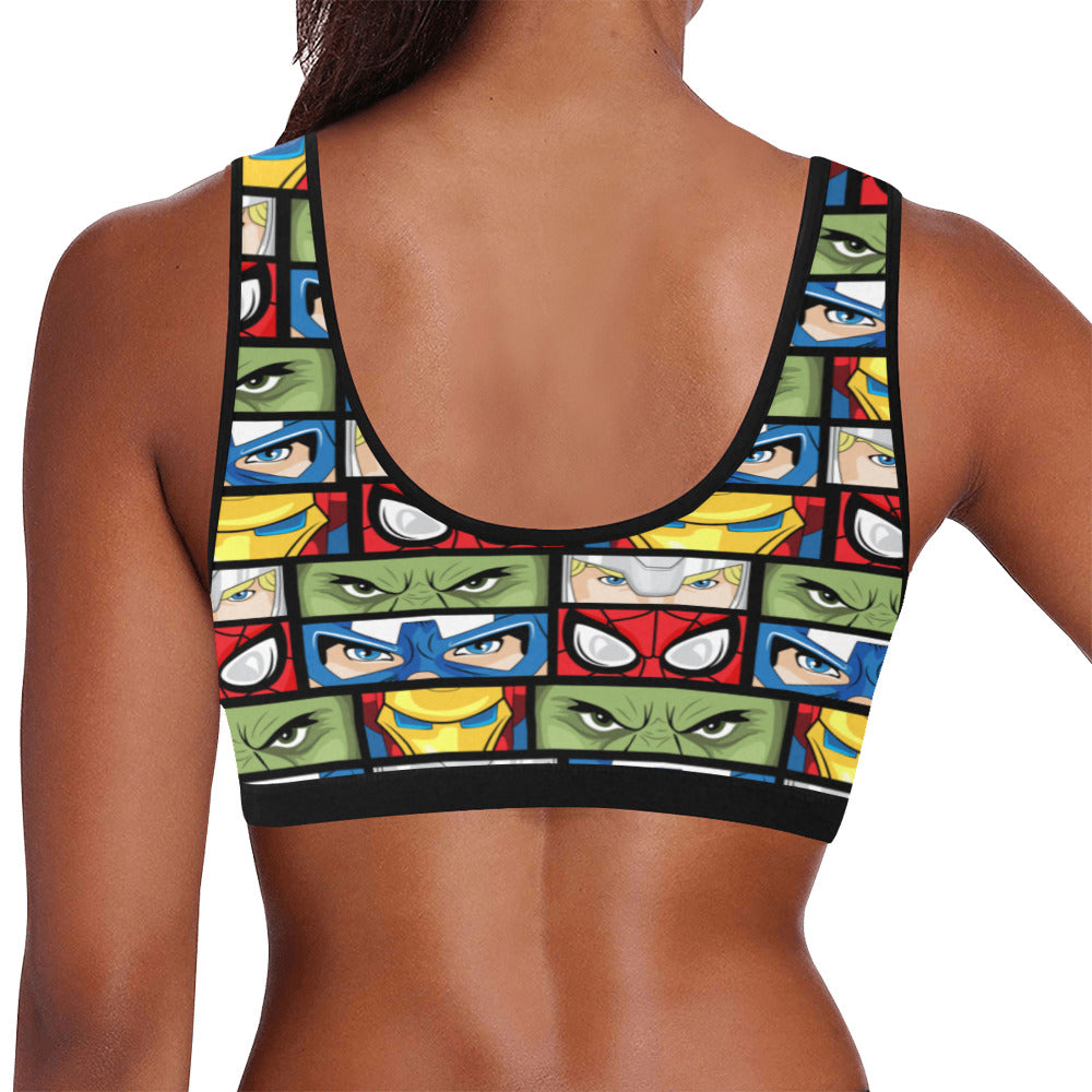 Super Heroes Eyes Women's Athletic Sports Bra