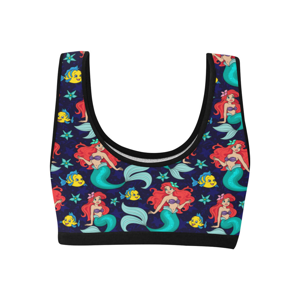 Disney Little Mermaid I Want To Be Where The People Are Women's Sports Bra