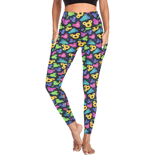 Glitter Park Snacks Women's Athletic Leggings With Pockets