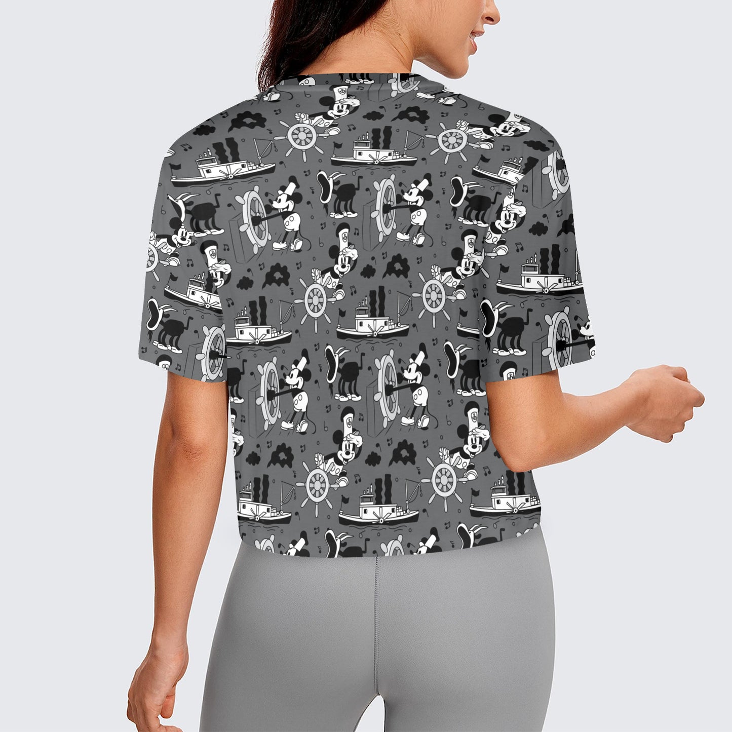 Steamboat Mickey Women's Cropped T-shirt
