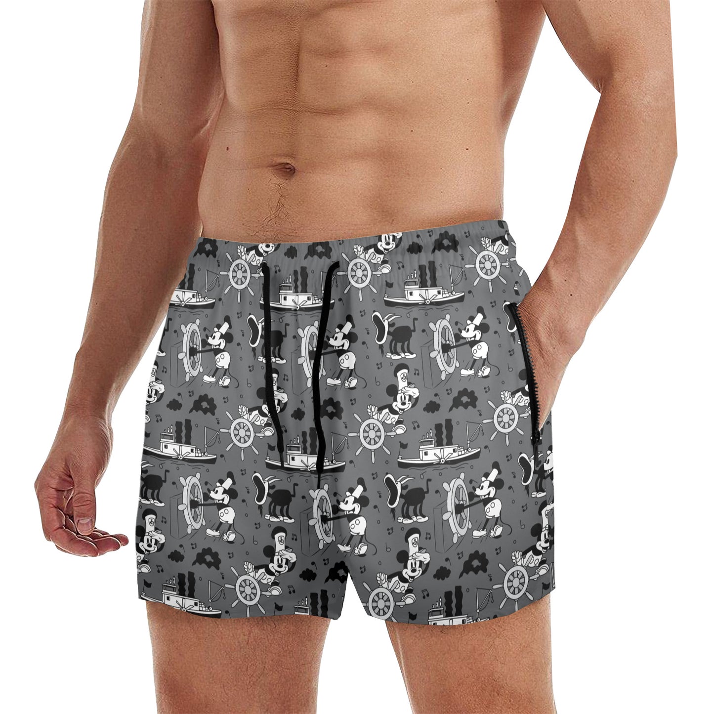 Steamboat Mickey Men's Quick Dry Athletic Shorts