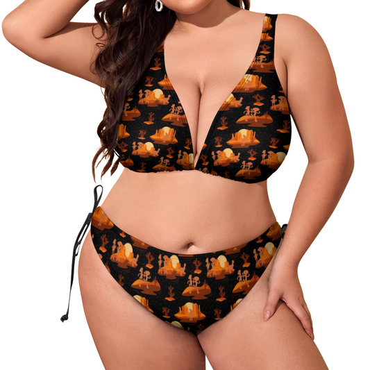 Snake In My Boot Plus Size Women's Two Piece Bikini