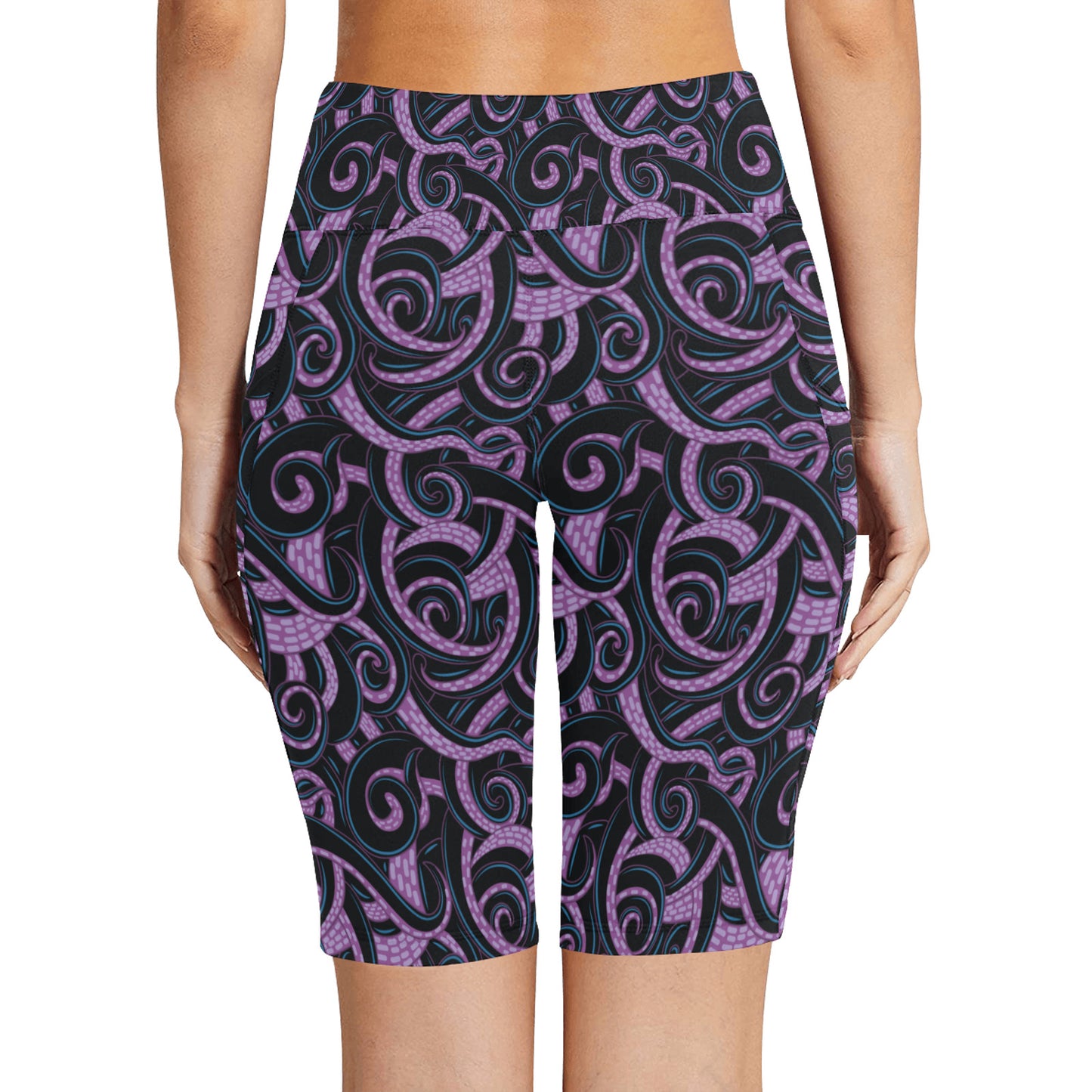Ursula Tentacles Women's Athletic Workout Half Tights Leggings With Side Pockets