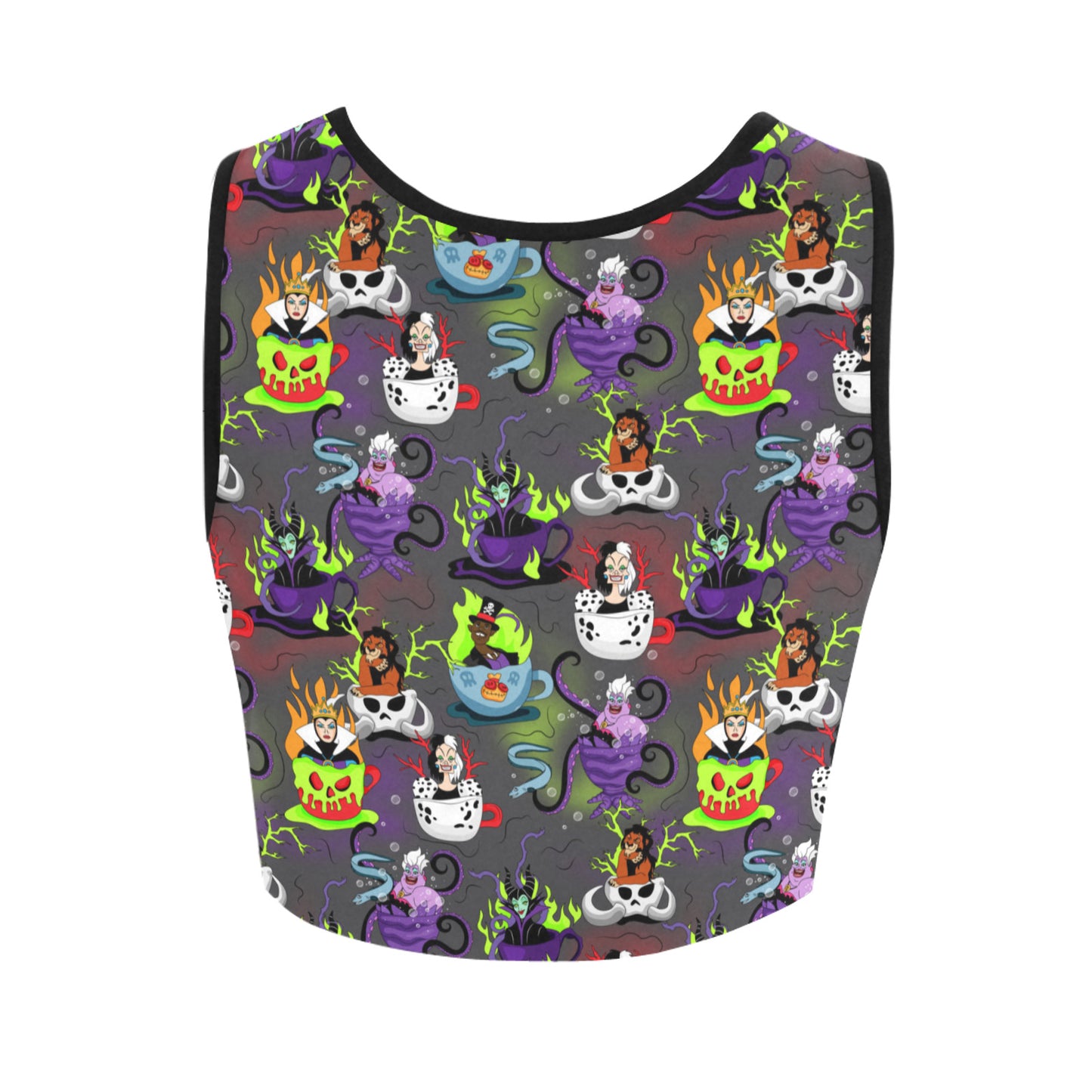 Villains Tea Cups Women's Athletic Crop Top