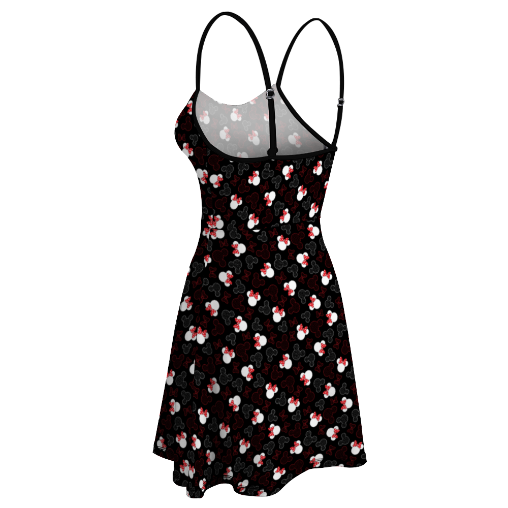 Mickey And Minnie Dots Women's Sling Short Dress