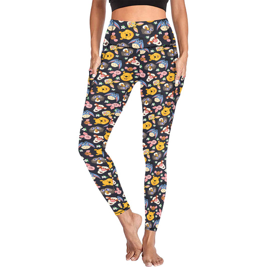 Hundred Acre Wood Friends Women's Athletic Leggings With Pockets