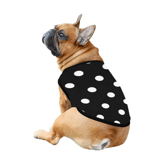 Black With White Polka Dots Pet Tank Top