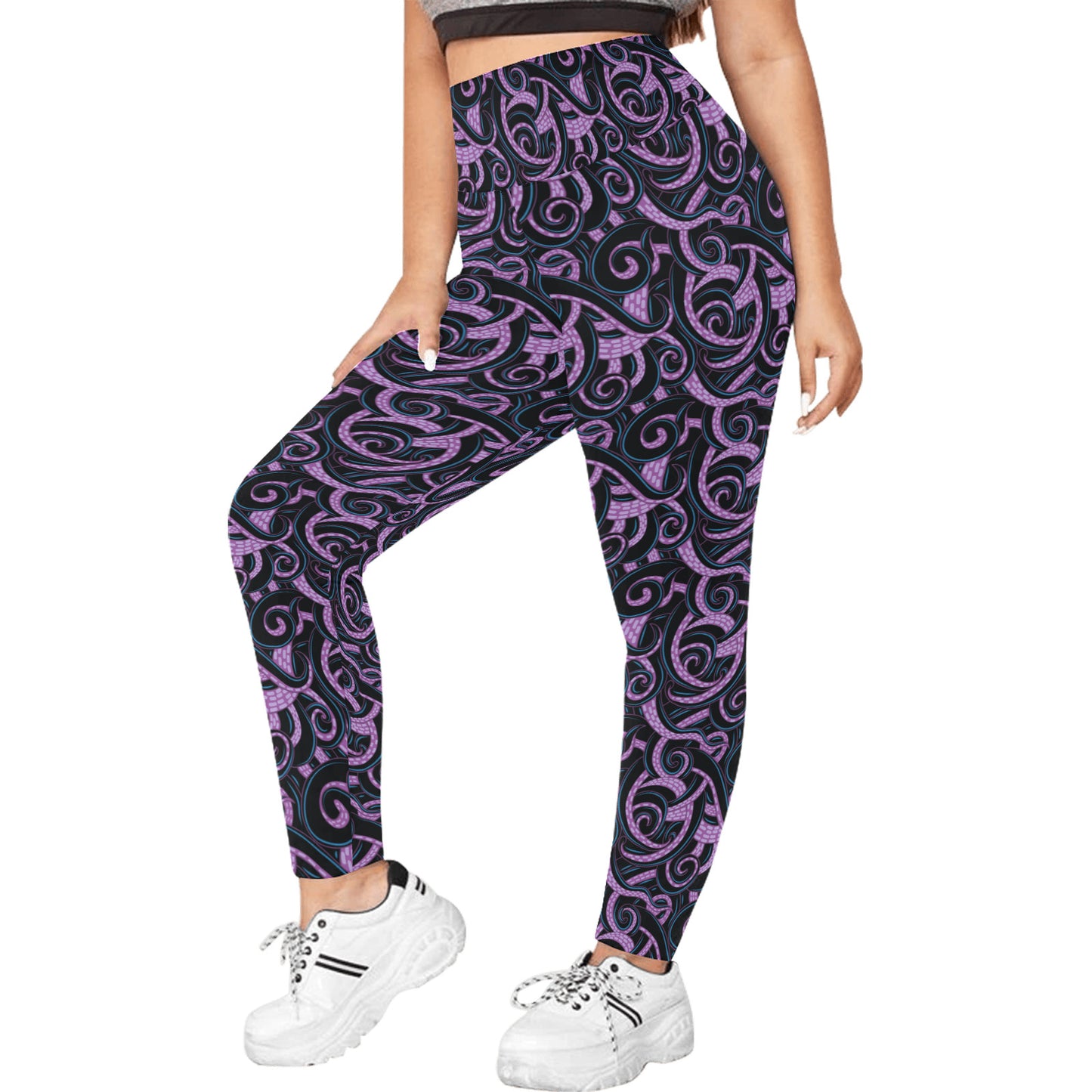 Ursula Tentacles Women's Plus Size Athletic Leggings