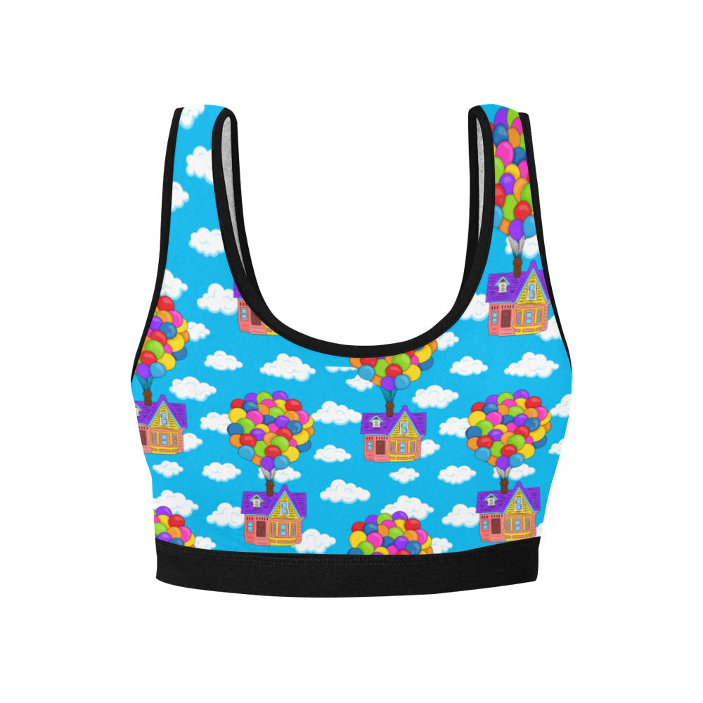 Disney Up Floating Houses Women's Athletic Sports Bra