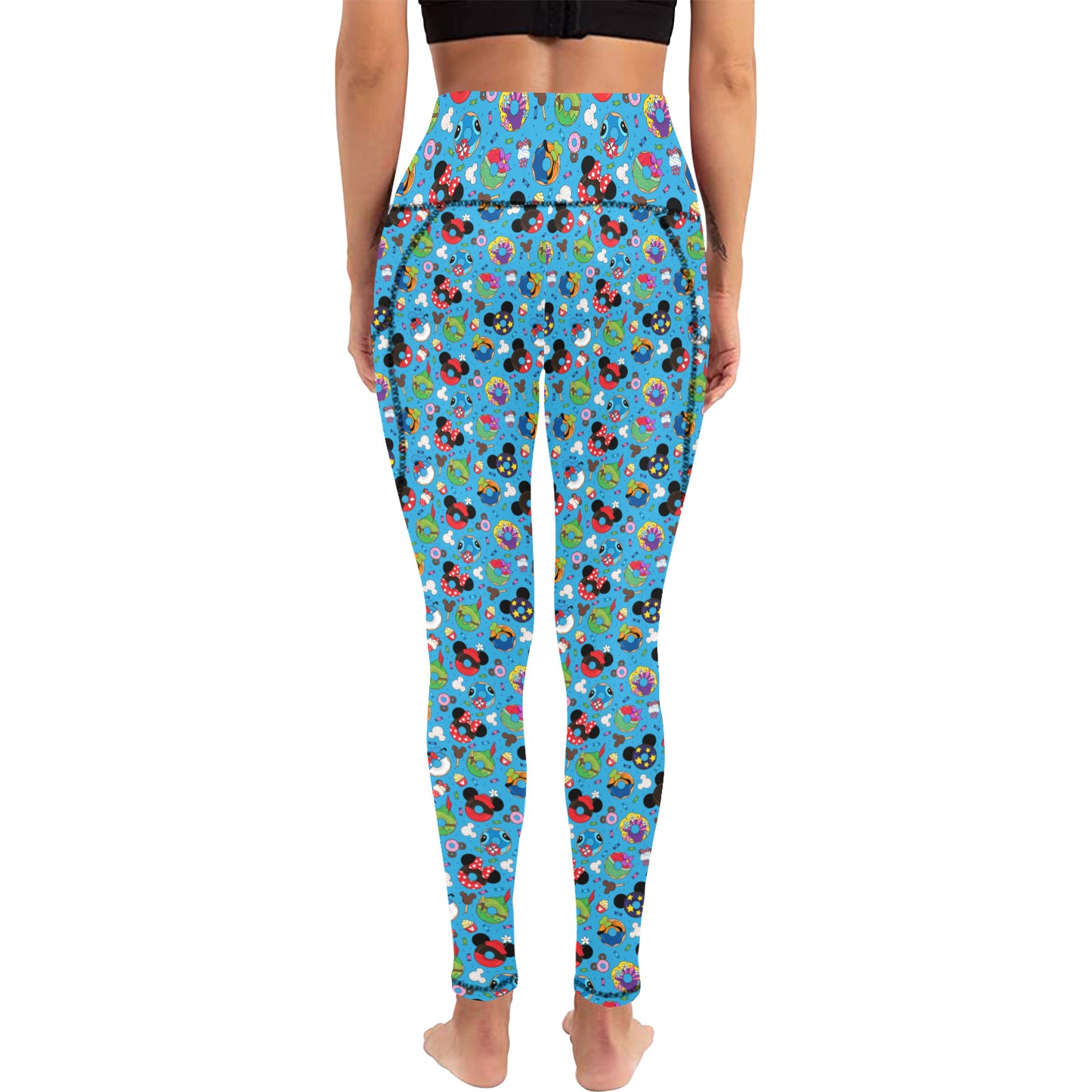 Character Donuts Women's Athletic Leggings With Pockets