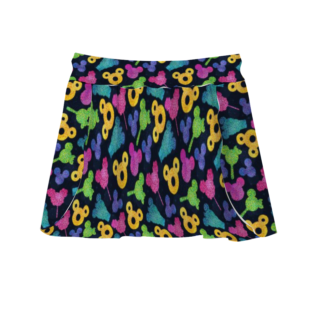 Glitter Park Snacks Athletic Skirt With Built In Shorts