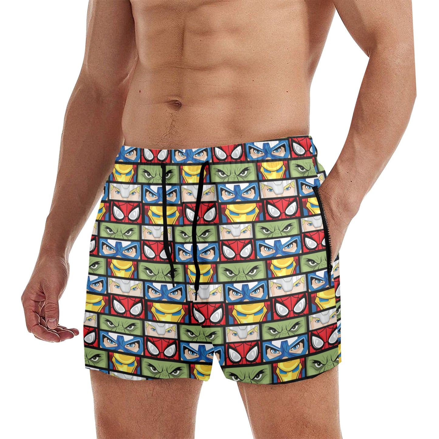 Super Heroes Eyes Men's Quick Dry Athletic Shorts