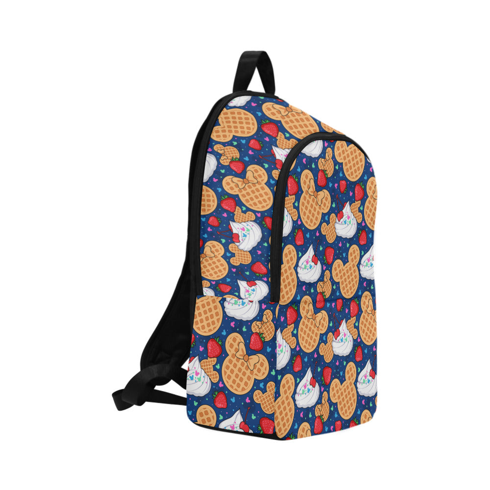 Waffles Fabric Backpack - Ambrie