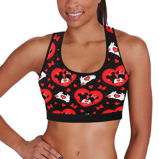 Valentine's Day Lovers Women's Athletic Sports Bra