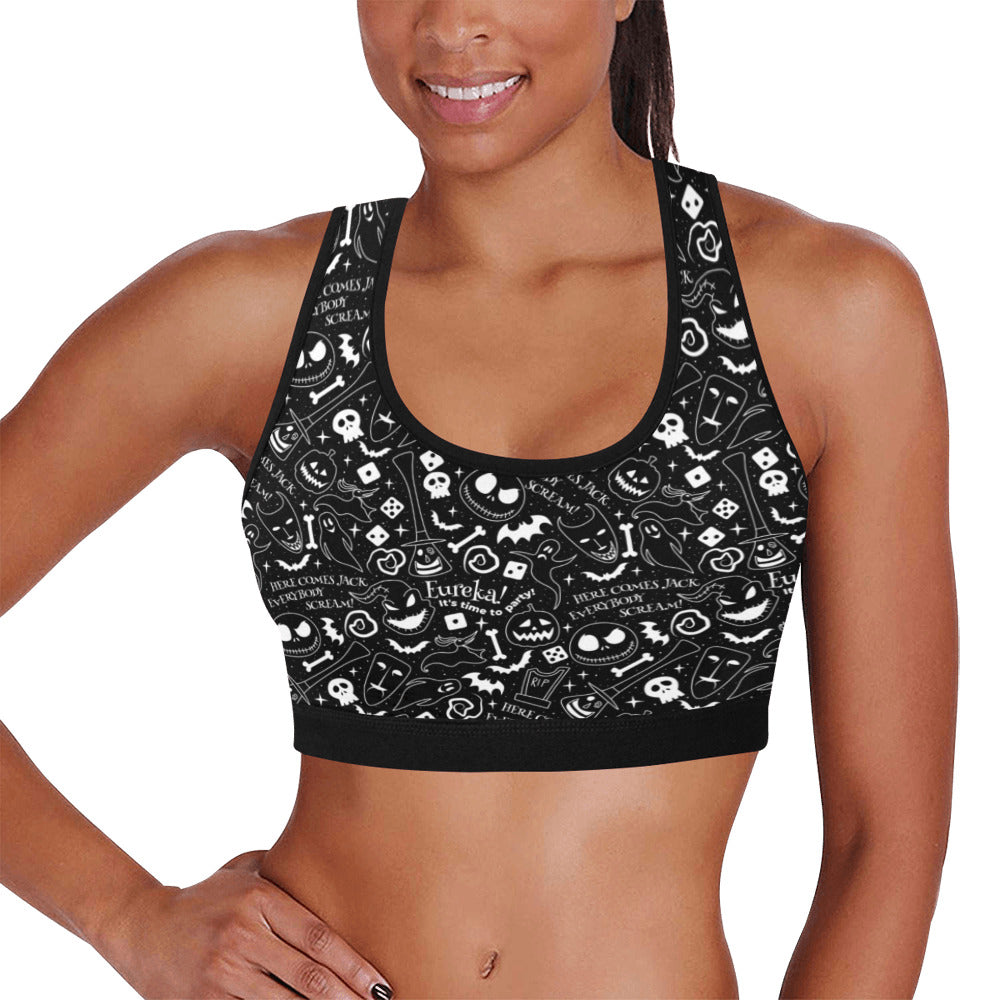 Disney Nightmare Before Christmas Everybody Scream Women's Athletic Sports Bra