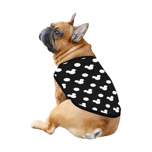 Black With White Mickey Polka Dots Pet Tank Top
