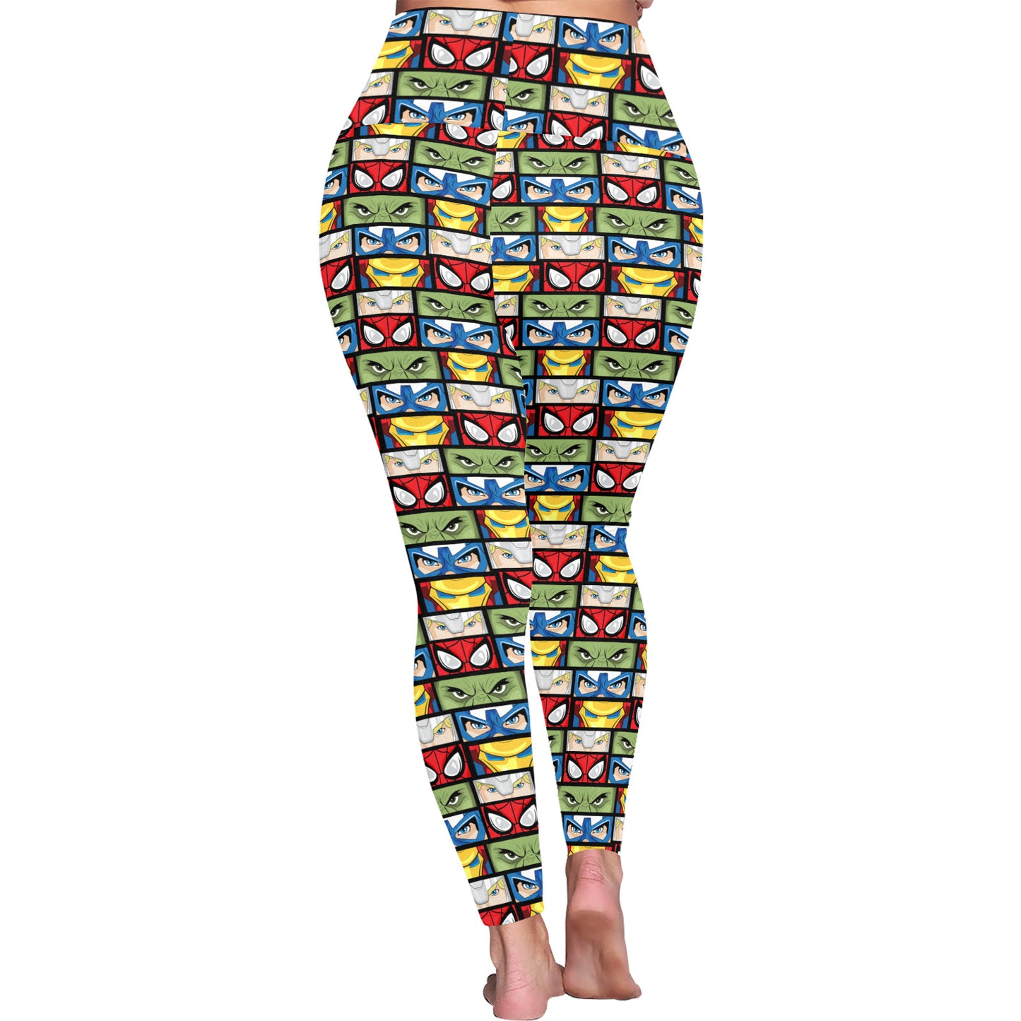 Super Heroes Eyes Women's Plus Size Athletic Leggings