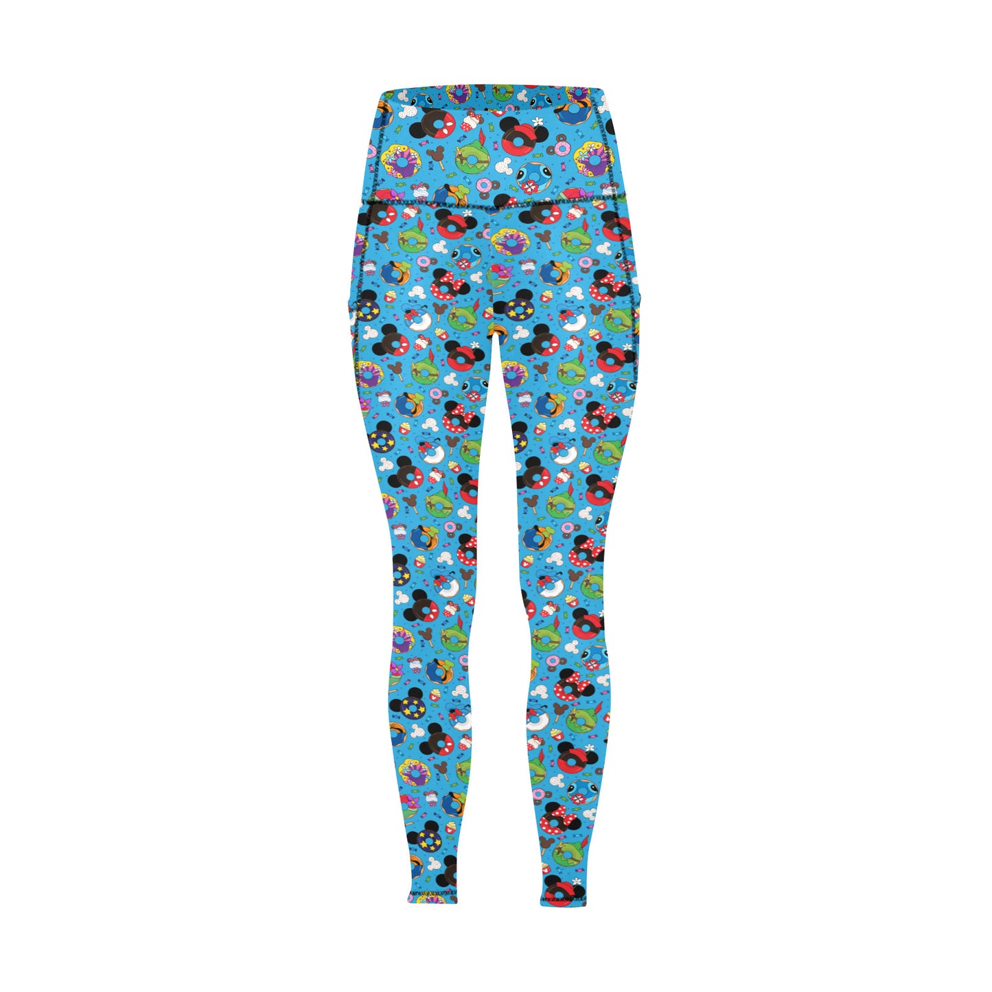 Character Donuts Women's Athletic Leggings With Pockets