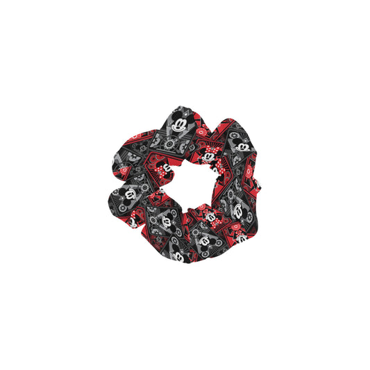 Steamboat Mickey And Minnie Cards Hair Scrunchie
