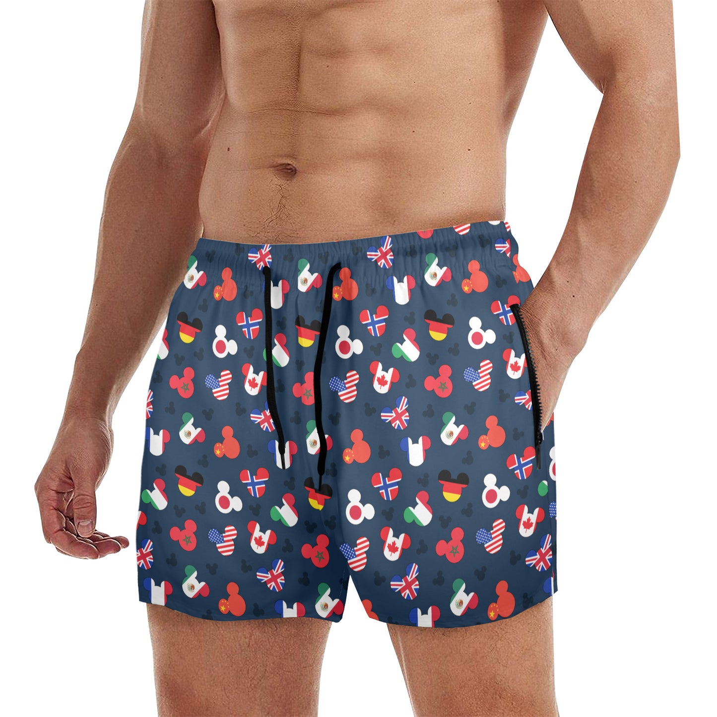 Mickey Flags Men's Quick Dry Athletic Shorts