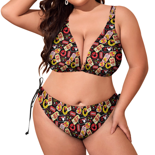 Minnie Tags Plus Size Women's Two Piece Bikini