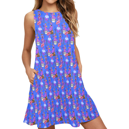 Haunted Mansion Figment Sleeveless A-Line Pocket Dress