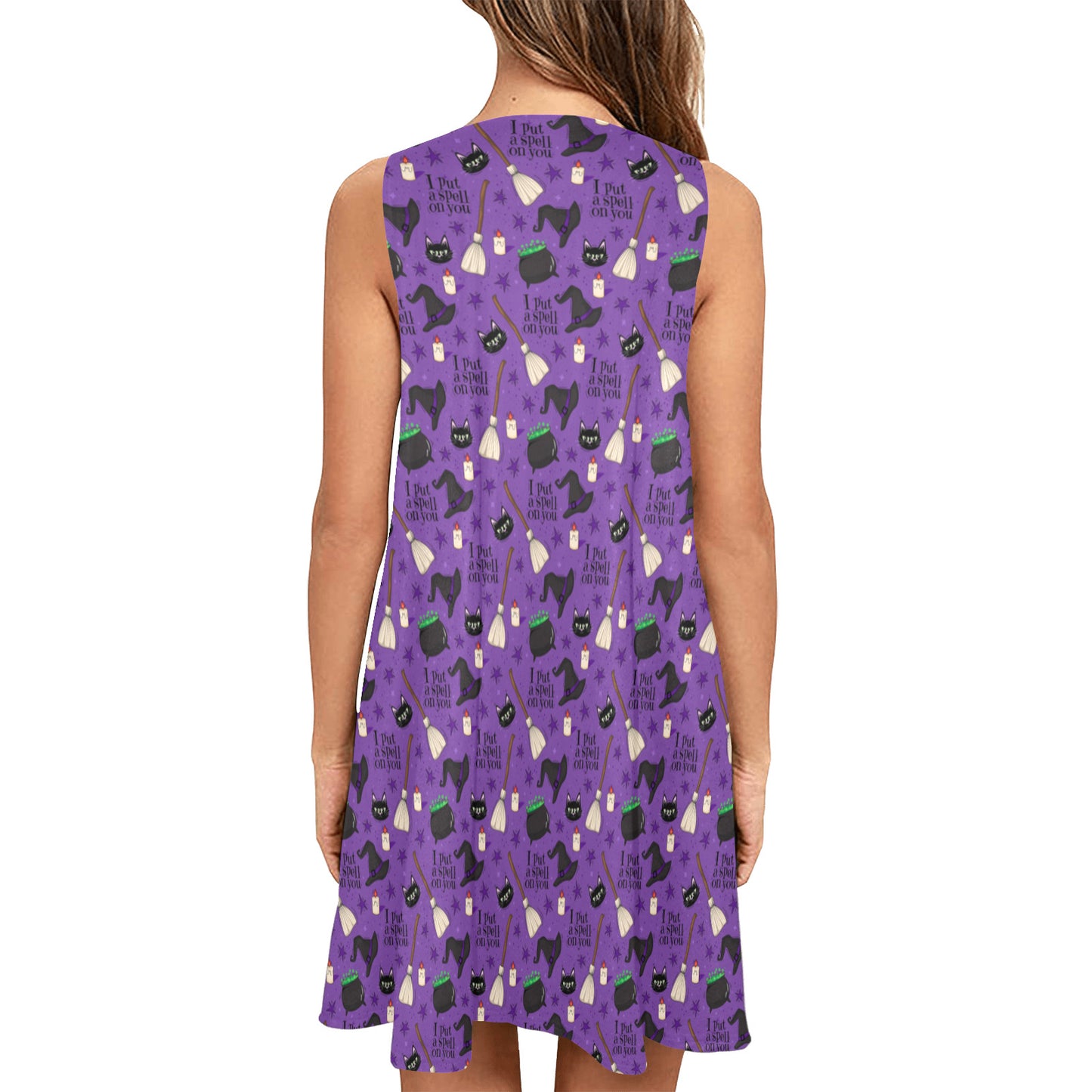 Disney Hocus Pocus I Put A Spell On You Sleeveless A-Line Pocket Dress