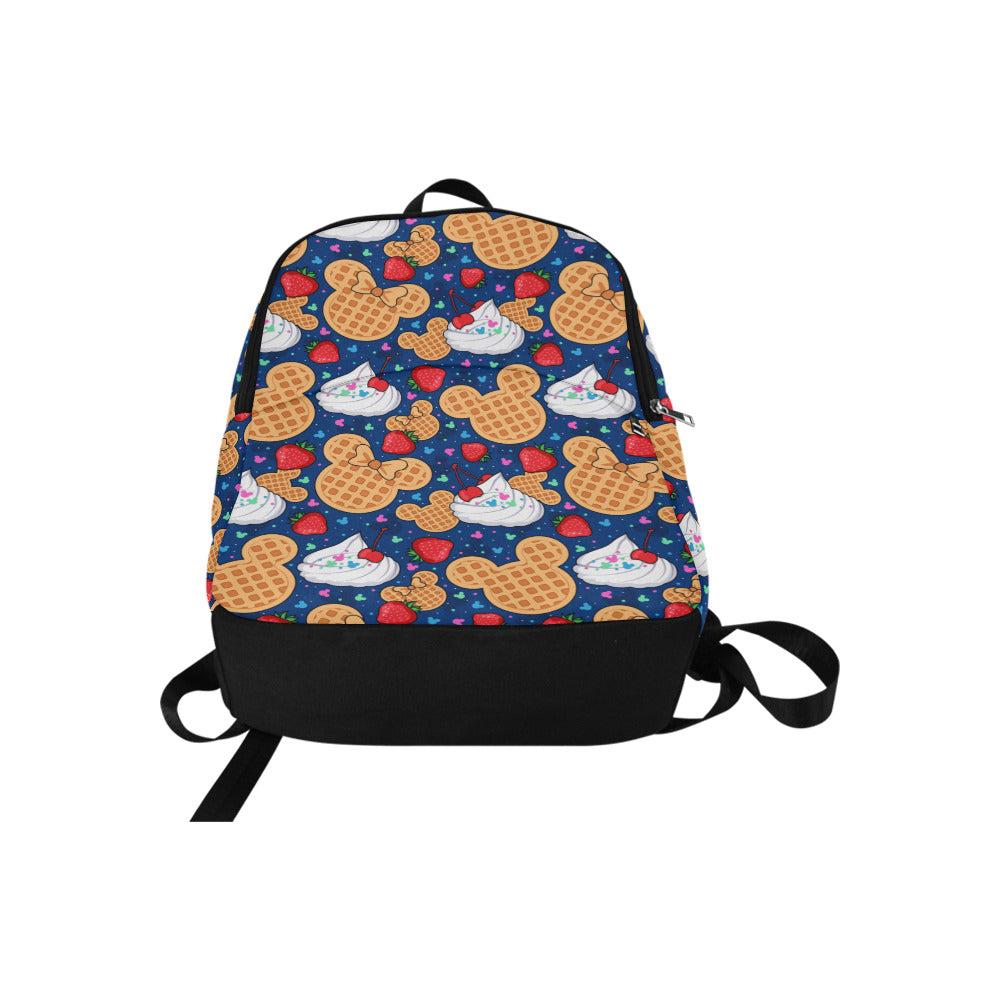 Waffles Fabric Backpack - Ambrie